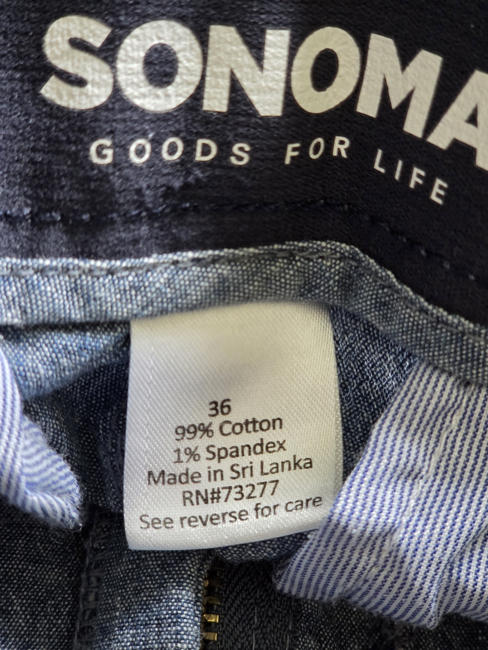 Sonoma Chambray Blue Flat-Front Men's Shorts - Picture 2 of 3